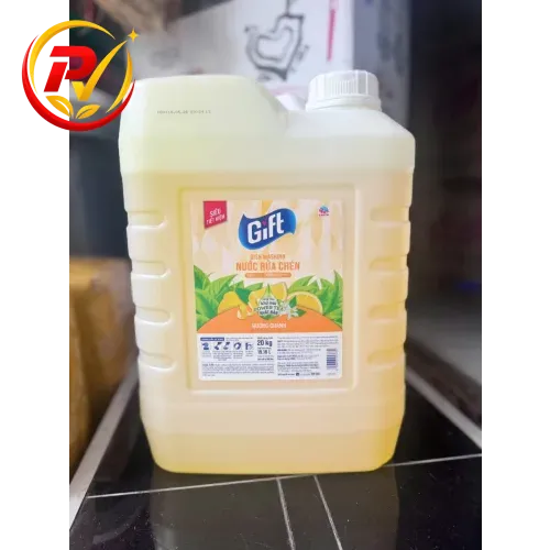 Nước rửa chén Gift hỗ trợ tẩy sạch dầu mỡ, khử mùi tanh - Hương chanh/Can lớn 20kg tiết kiệm
